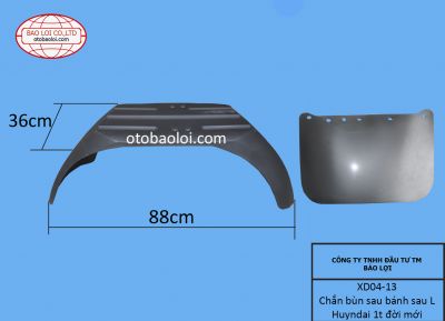 Chắn bùn sau bánh sau L Huyndai 1t đời mới kèm chắn bùn phía dưới 