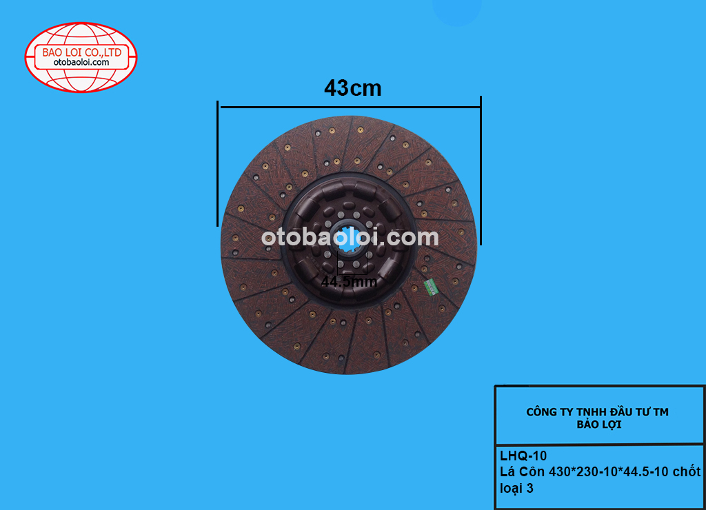 Lá Côn 430*230-10*44.5-10 chốt loại 3
