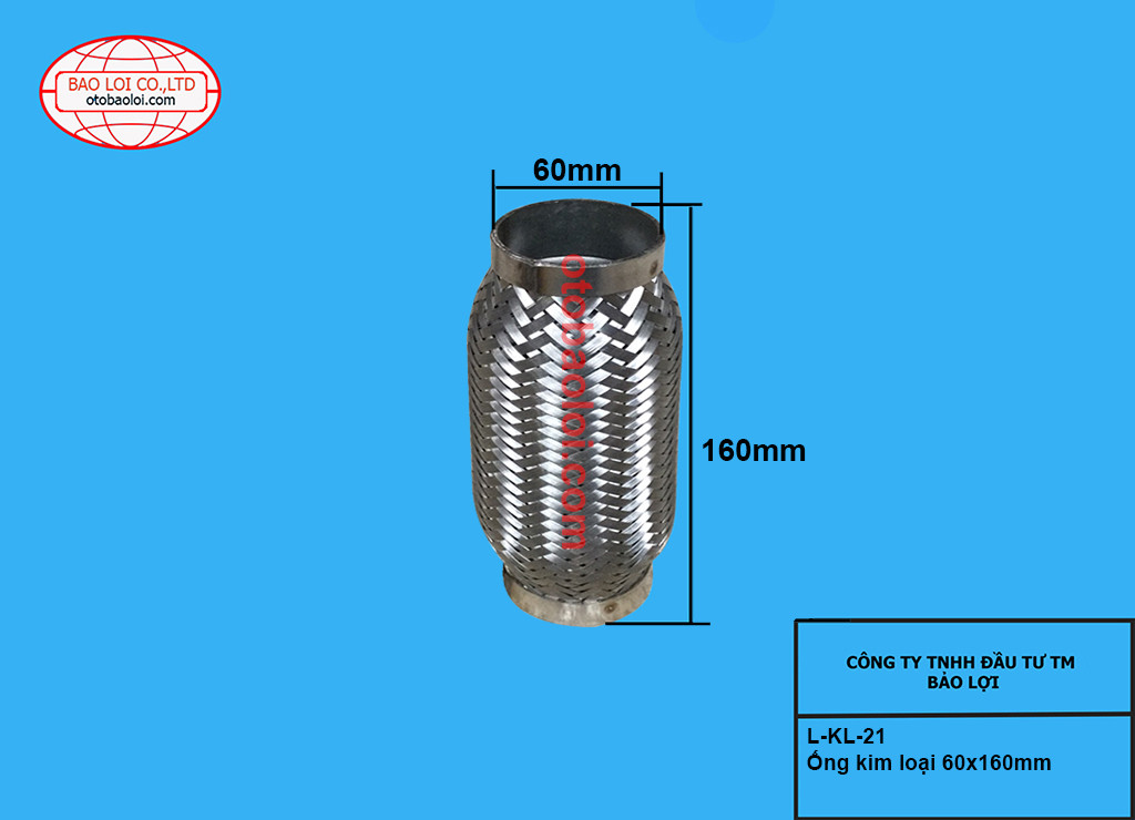 Ống kim loại 60x160mm
