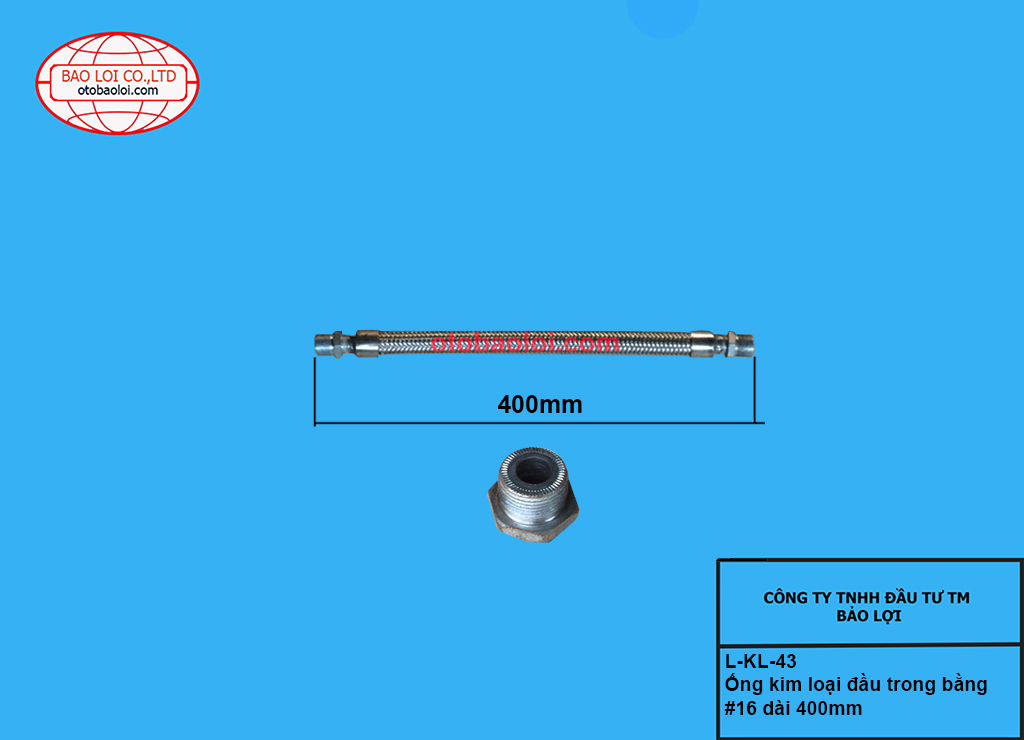 Ống kim loại đầu trong bằng #16 dài 400mm