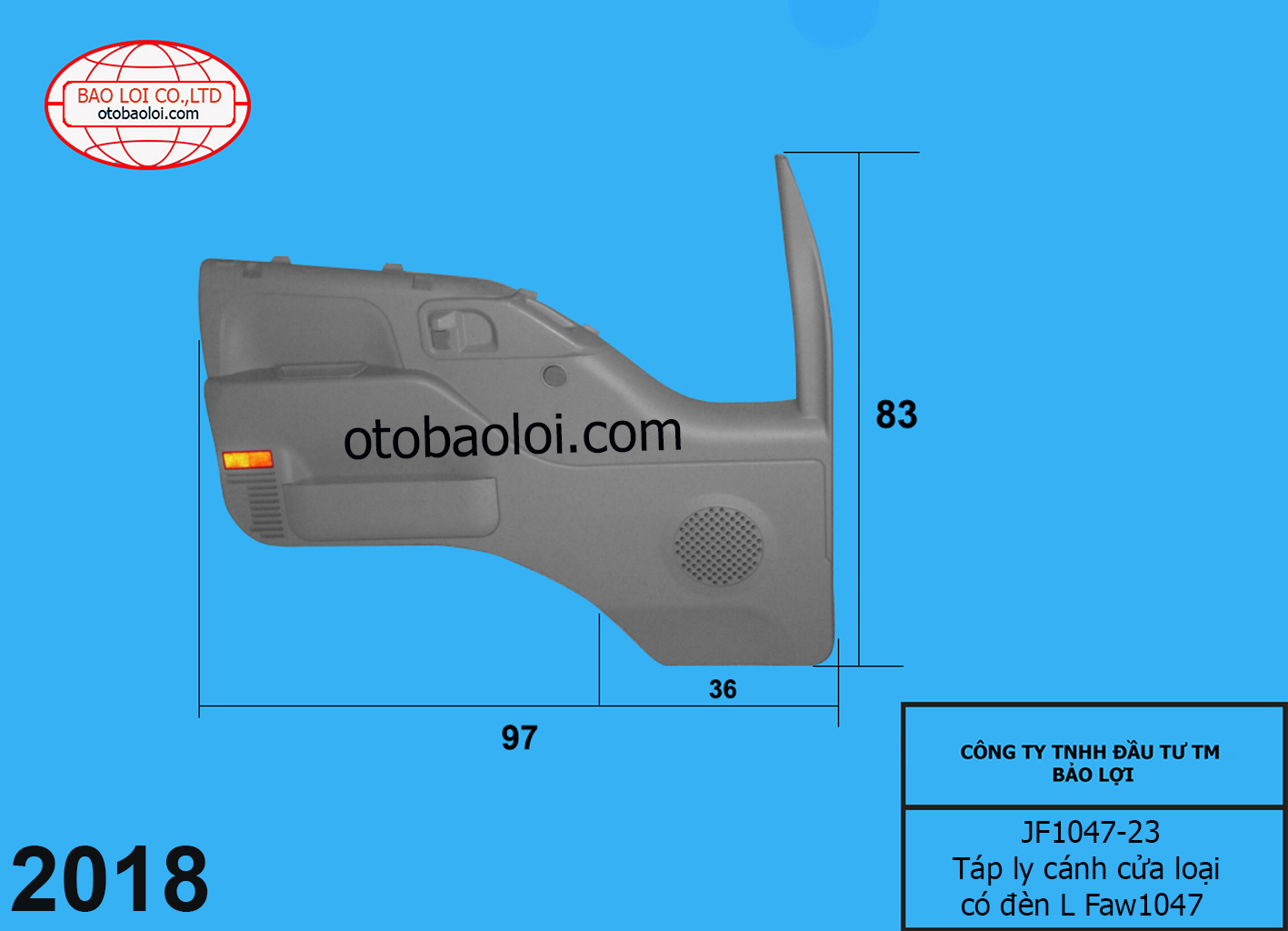 Táp ly cánh cửa loại có đèn L Faw1047