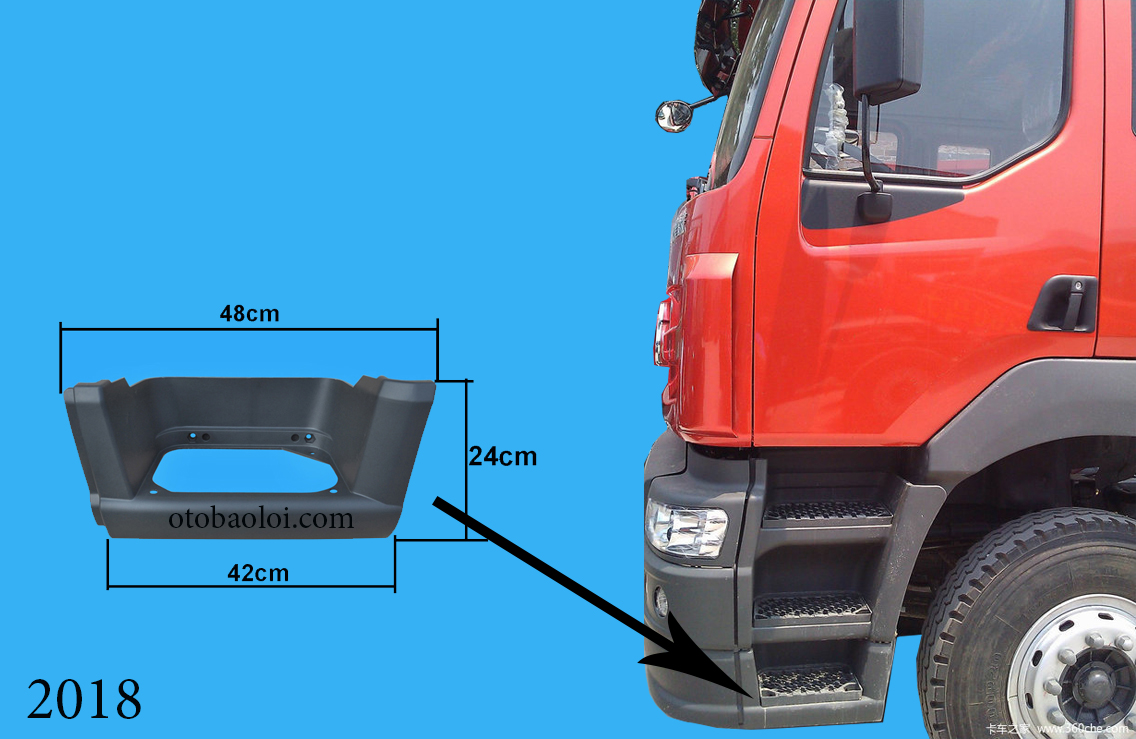Ốp bậc lên xuống dưới bên lái BL507 bản rộng