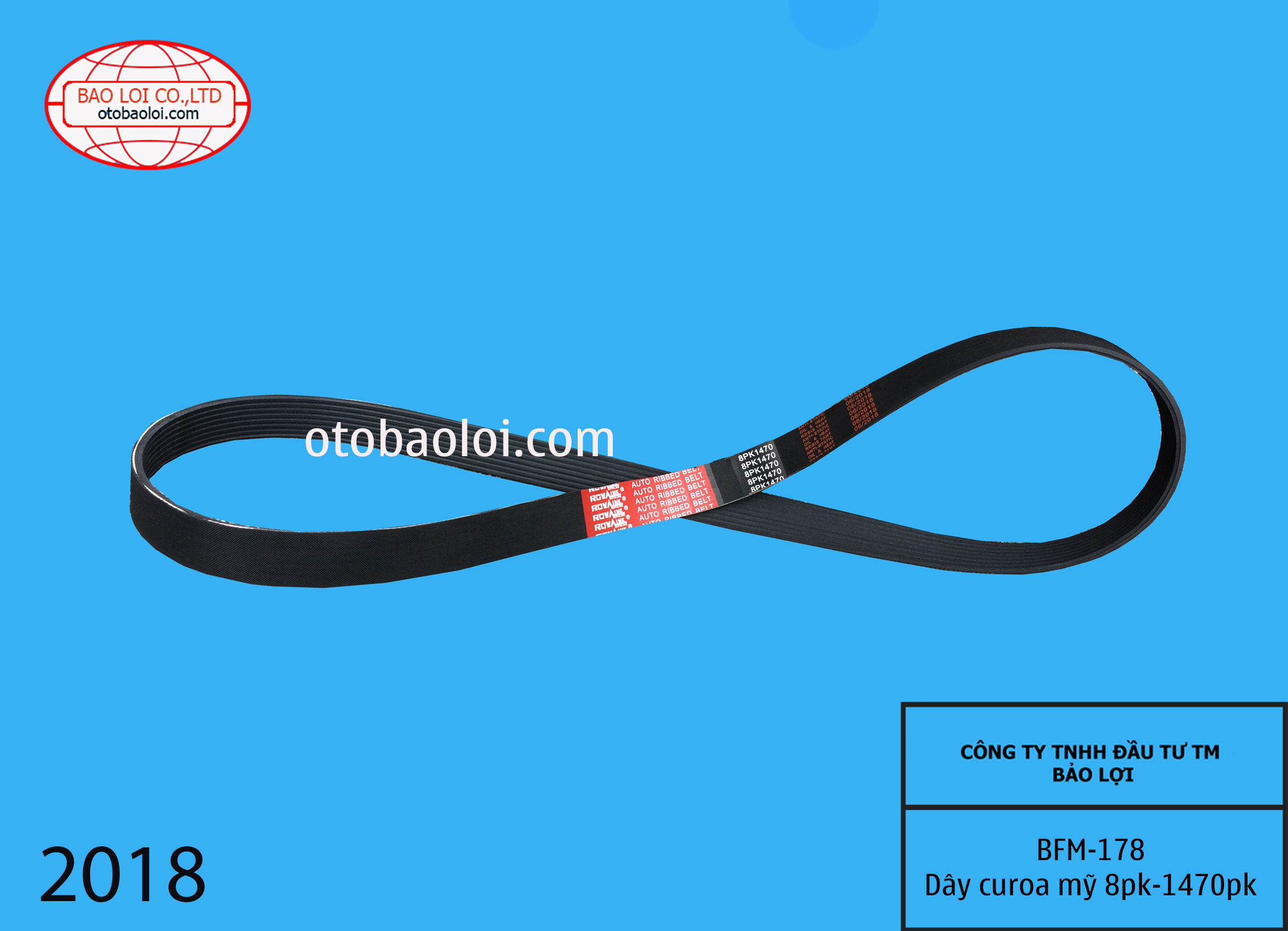 Dây curoa mỹ  8pk-1470pk